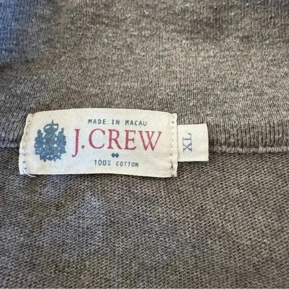 J.Crew Gray Men 1/4 Zip 100% Cotton SOFT Sweater Size XL - Picture 5 of 7